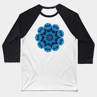 Blue Mandala Baseball T-Shirt